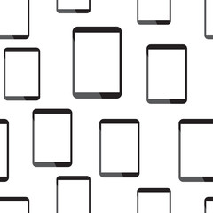 Tablet computer seamless pattern background. Business flat vector illustration. Realistic device sign symbol pattern.