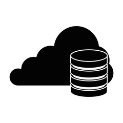 cloud with data disk vector illustration design