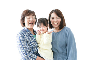 Fototapeta premium 仲良しの子供と母とおばあさん