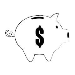 piggy savings isolated icon vector illustration design