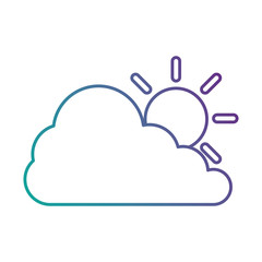 cloud silhouette with sun vector illustration design