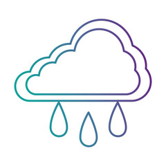 cloud silhouette with rain drops vector illustration design