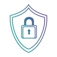 shield with padlock security vector illustration design