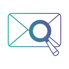 mail envelope with magnifying glass vector illustration design
