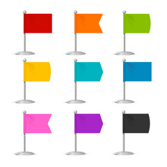Obraz premium Realistic 3d Detailed Color Flags Icons Set. Vector