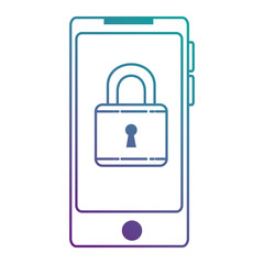 smartphone device with padlock vector illustration design
