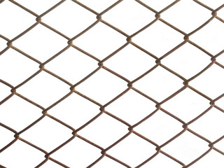 isolated the old netting grid on white background with clipping path