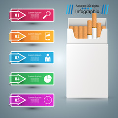 Cigarette, vaper, smoke - business infographic Vector eps 10