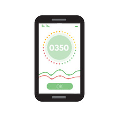 Credit score app gauges.  Vector illustration in flat style.