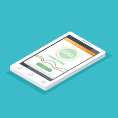 Credit score app gauges.  Vector illustration in flat style.