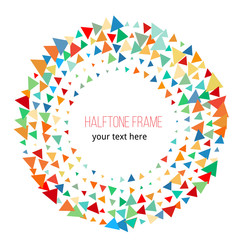 color triangle halftone frame. design vector illustration