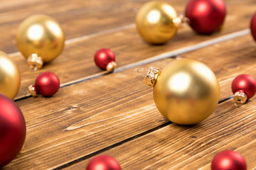 gold and red christmas balls