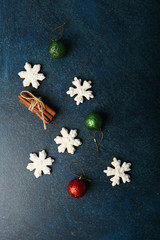  christmas background with new year's cookies