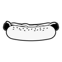 Hot dog fast food icon vector illustration graphic design