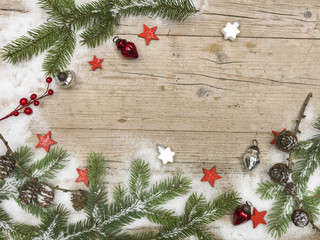 different Christmas backgrounds on wood with different christmas decoration