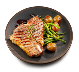 freshly grilled T bone steak