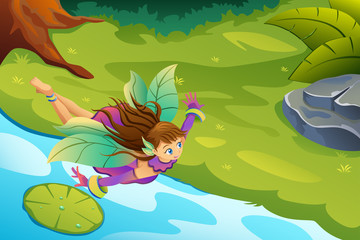Flying Fairy Fantasy Illustration