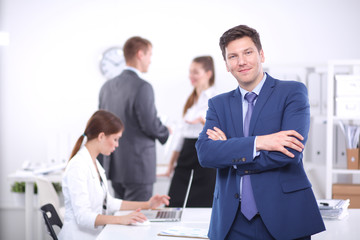 Fototapeta premium Business people working with laptop in an office. Business people . working