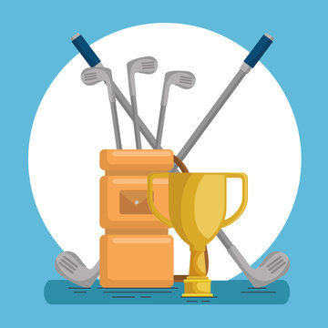 golf bag and clubs equipment vector illustration graphic design