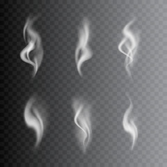 Realistic Detailed 3d Images Smoke Set. Vector