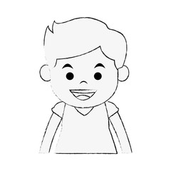 Boy smiling cartoon icon vector illustration graphic design