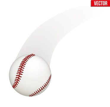 Baseball In Motion. Moving Ball. Vector Illustration Isolated On White Background.