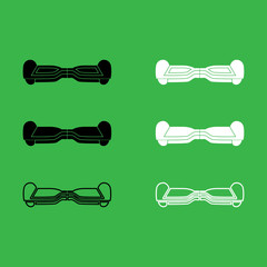 Gyroboard icon  Black and white color set