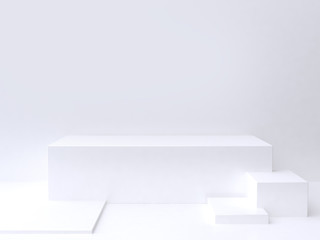 abstract white geometric background 3d rendering minimal