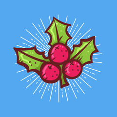 mistletoe sticker vector cartoon