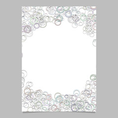 Abstract random circle pattern card template - vector blank brochure background graphic design from rings