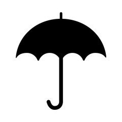 Umbrella symbol on white background silhouette