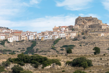 View at old town of Ares del Maestre, typical spanish architecture.