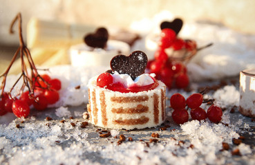 holiday cake. delicious, sweet dessert.