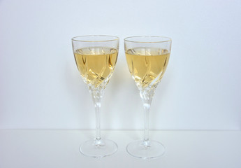 champagne in wine glasses