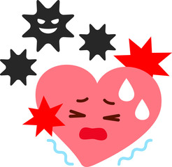 ダメージを受けるハート