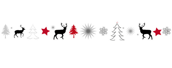 Weihnachtskarte Banner Band mit Weihnchtsmotiven als Hintergrund