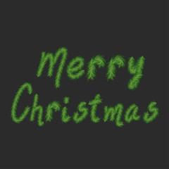 Pine Tree Letters Merry Christmas