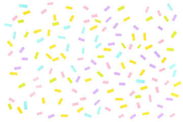 Pastel confetti paper cut on white background - isolated