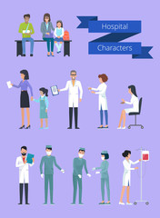 Hospital Characters Collection Vector Illustration