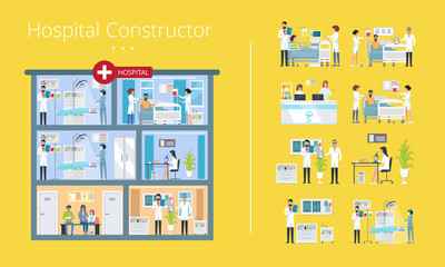 Hospital Constructor Scheme Vector Illustration