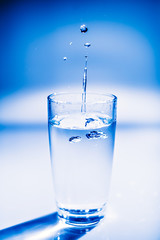 Abstract soft focus just symbolic image of water with little splash in a glass