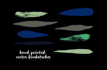 Graffiti Lines. Hand Painted Blue Buttons, Turquoise Highlights. Vector Brushstrokes or Banners. Textured Doodles or Smears. Background Turquoise Swatch Collection Vintage Logo Element. Scribble Paint
