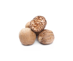 Nutmeg isolated on white background