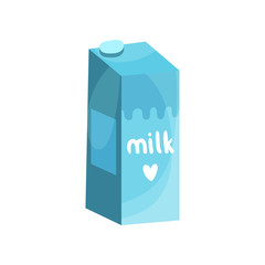 Blue box of milk vector Illustration