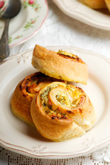Cottage cheese and herb roll..style rustic