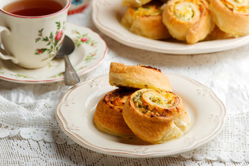Cottage cheese and herb roll..style rustic