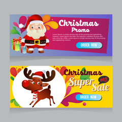colorful christmas promo web banner