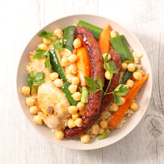 couscous with semolina,vegetable and meats