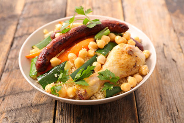 couscous with semolina,vegetable and meats