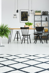 White carpet on floor